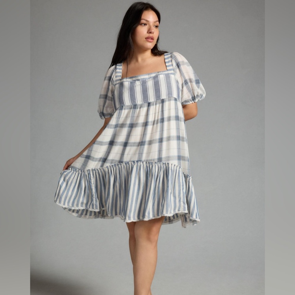 Pilcro Anthropologie Baby Doll Swing Dress Plaid